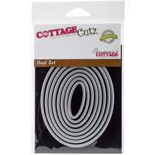 CottageCutz CCB-003 Basics Dies (8 Pack), .7' x 1.7' To 3.3' x 4.3', Oval, Grey