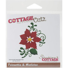 CottageCutz Poinsettia & Mistletoe Die-Cut, 3.5' by 3.5'