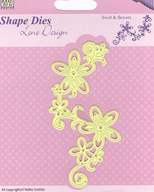 Nellie's Choice Shape Die Lene Design Swirl & Flowers SDL028