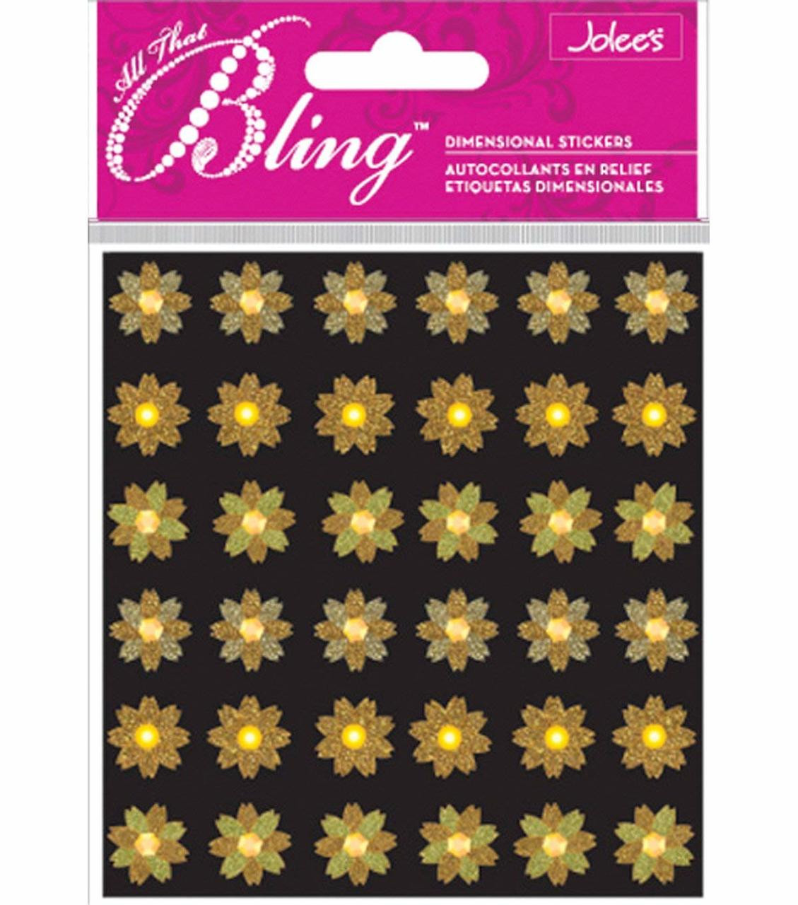Jolee's Bling Stickers: Gold Mini Flowers - Simply Special Crafts