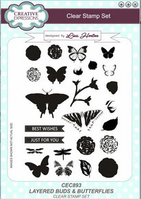 Creative Expressions Layered Buds & Butterflies Clear Stamp Set CEC893