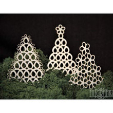 Filigranki Laser Cut Decorative Chipboards for Handicraft- Lace Christmas Trees