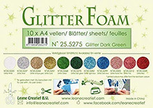 Leane Creatief Glitter Foam 10 A4 Sheets- Glitter Dark Green