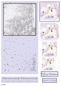 Craft UK Die-Cut Concept Card Kit Decoupage Sheet Polar Bear Family #938