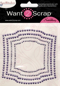 Want2Scrap Purple Nested Frames 4 pc Self Adhesive Gems 