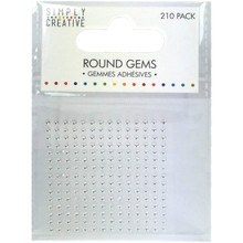 Trimcraft SCDOT001 Simply Creative Round Adhesive Gems 210/Pkg-clear/Silver