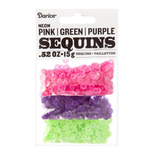 Darice 5mm Neon Pink/Green/Purple Sequins 15g