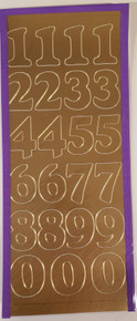 Sticker King Gold Foil Numbers Outline Peel Sticker