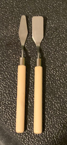 2 Pc Wooden Handle Palette Knives