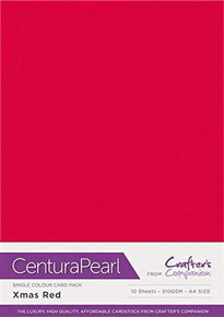 Crafter's Companion Centural Pearl A4 10 pc-Xmas Red
