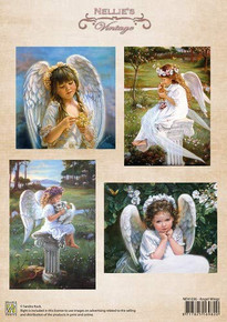 Nellie's Vintage Prints-Christmas Colour Angels Wings NEVI036