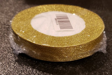 25 yd Metallic Glitter Ribbon 5/8" Gold 25-yards RN0043-14