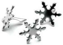 SILVER SNOWFLAKE BRADS 10PC PACK APPROX 5/8"