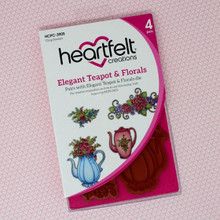 Heartfelt Creations Elegant Teapot & Florals Cling Stamp- HCPC-3905