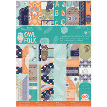 Papermania Ultimate A4 Die-Cuts & Paper Pack Owl Folk