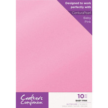 Crafter's Companion Glitter Card 10PC - Baby Pink
