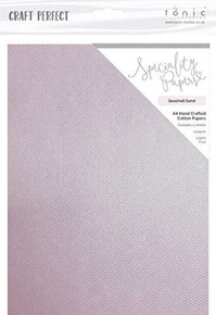 Craft Perfect Handcrafted Embossed Cotton Papers - Seashell Sand