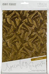 Tonic Studios Copper Feathers Craft Perfect A4 Handcrafted Cotton Papers (5 Per Pack), Multicolor