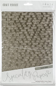 Tonic Studios Handcrafted Cotton Papers 5/Pkg Pewter Slates Multicolor