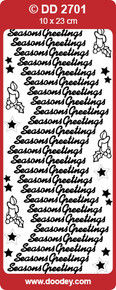 DD2701 SILVER Season Greetings Peel Stickers One 9x4 Sheet
