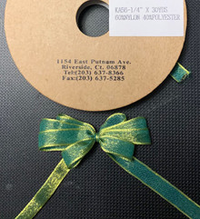 1/4 Inch Woven Iridescent Ribbon - KA56 - PARROT GREEN /YELLOW