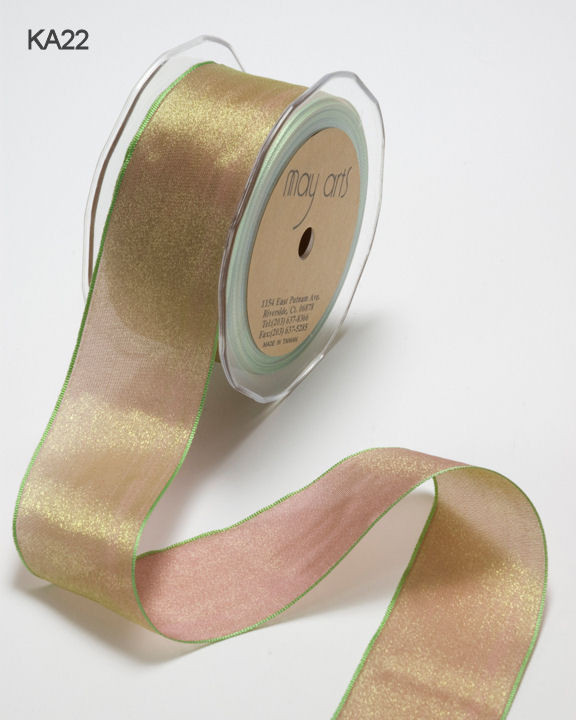 1/4 Inch Woven Iridescent Ribbon -KA-4-22 - Mauve/Sage IMPORTANT NOTE -  Simply Special Crafts