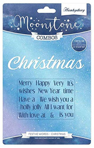 Hunkydory Moonstone Stamp/Die Combo- Festive Words - Christmas MSTONE217
