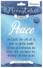 Hunkydory Moonstone Stamp/Die Combo- Festive Words - Peace MSTONE220