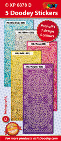 PASTEL Hobby Dots Big & Small Holographic Sky Blue, Gold, Pink, Silver, Purple Stickers Set Peel
