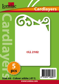 5 White Lomiac Cardlayers Die-Cut A6 LL2102 Card Making