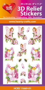 Hearty Crafts- 3D Relief Stickers- Garden Fairies