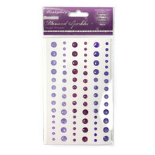Hunkydory Diamond Sparkles Purple Shimmer 84 Assorted Self-adhesive Gemstones- Gem238
