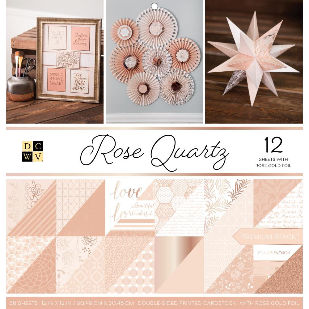 DCWV Rose Quartz Gold Paper Pad-Double Sided Cardstock -- Great