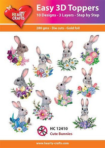 Hearty Crafts Easy 3D Toppers Cute Bunnies HC12410