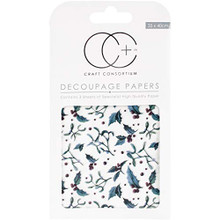 Craft Consortium Holly Decoupage Papers (3/Pack), 13.75" x 15.75"
