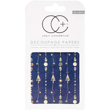 Craft Consortium Blue Ornaments Decoupage Papers (3/Pack), 13.75" x 15.75"