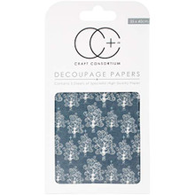 Craft Consortium Silver Trees Decoupage Papers (3/Pack), 13.75" x 15.75"