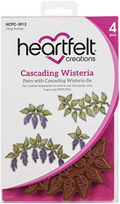 HEARTFELT CREATIONS Cling RUBBR STMP Set CASCA WIST, Cascading Wisteria, Cascading Petals