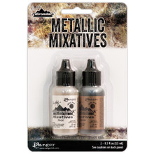 Ranger Tim Holtz Alcohol Ink Metallic Mixatives .5oz 2/Pkg- Pearl & Copper