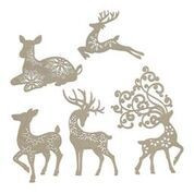 Couture Creations Chipboard Set- Dasher, Dancer, Comet, Cupid, and Vixen 5pc