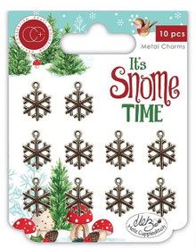 Craft Consortium It's Snome Time- Metal Snowflake Charms- 10pcs
