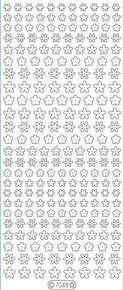 Starform GLITTER TRANSPARENT SILVER N7048 MINI FLOWERS Stickers Peel Outline