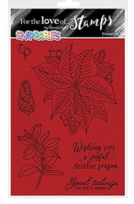 Hunkydory Crafts for The Love of Stamps- A6- Snippables Christmas Cheer - Poinsettia