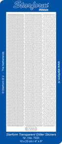 Starform GLITTER Turquoise Silver N7033 WAVY BORDERS Outline Peel Sticker