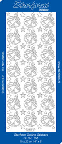 Starform CHRISTMAS BELLS N855 SILVER Peel Stickers OUTLINE