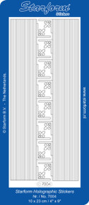 Starform 7004 GLITTER Silver STRAIGHT-LINE BORDERS CORNERS Outline Peel Stickers