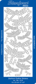 Starform LARGE DRAGONFLIES 1019 SILVER Peel Stickers