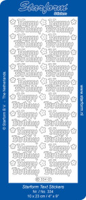 Starform HAPPY BIRTHDAY N334 GOLD Outline Peel Sticker