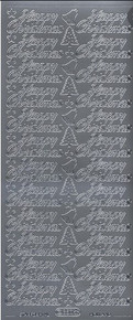 Starform Happy Christmas Silver Peel Sticker 350