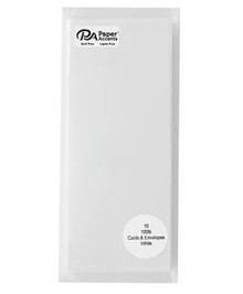 Paper Accents Card & Envelope Set- 3.5"x 8.5" Slimline Smooth 100lb Solar White 10pc